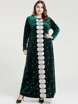 

Green Velvet Abaya Dubai Hijab Muslim Dress Turkish Dresses Kaftan Caftan Marocain Abayas For Women Islamic Clothing Kleding