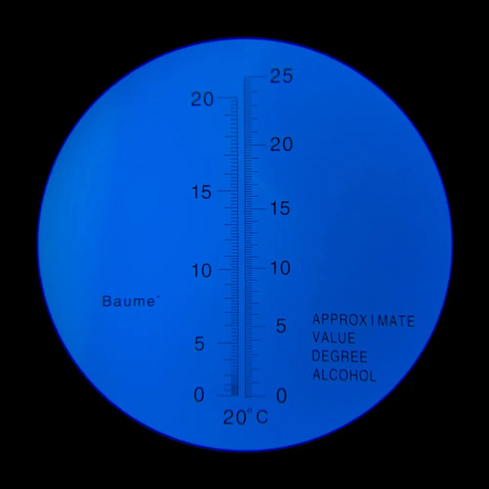 Yieryi Портативный 2 в 1 ручной рефрактометр для винограда и спирта(0-25% спирта, 0-22Baume) измеритель концентрации винного спирта