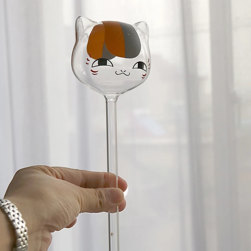 Clear Cat Shaped Glass Plant Flower Holiday Watering Water Feeder Home