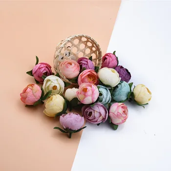 

10/20 Pieces 4CM Tea roses head scrapbooking wedding bridal accessories clearance christmas decor for home artificial flowers