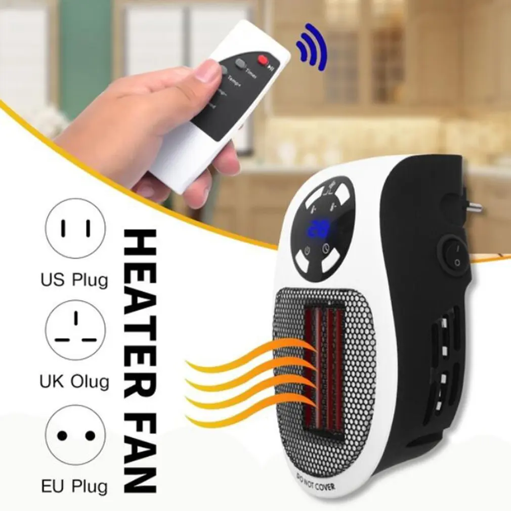 

Portable Mini Handy Electric Heater Radiator Plug In Hot Air Fast Wall Warmer Blower Heaters for home