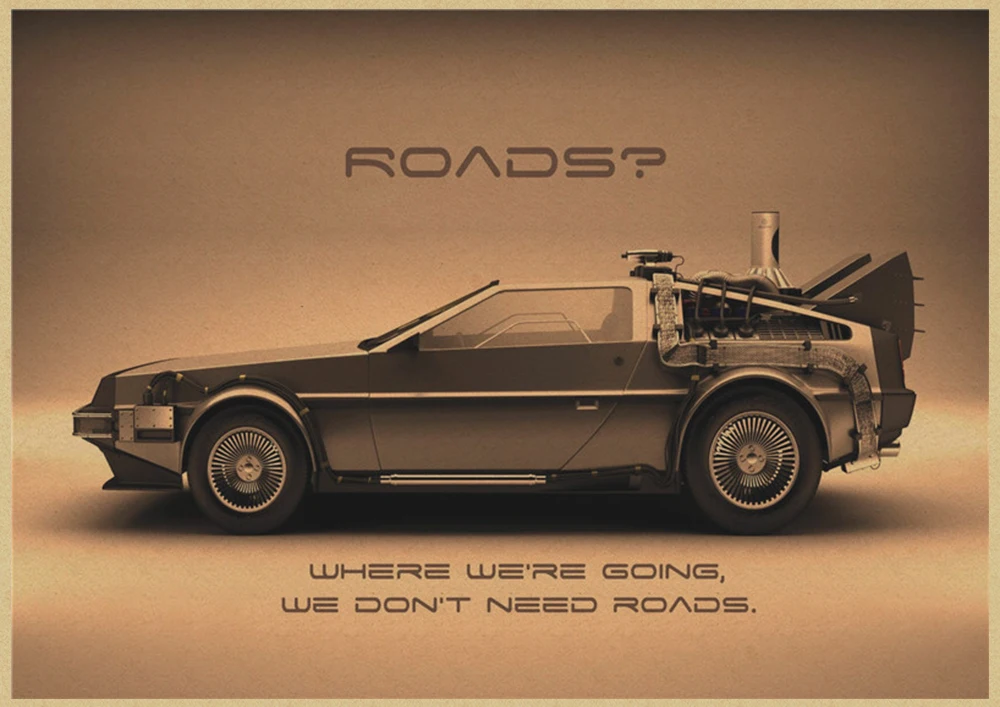 Classic Sci-fi Movie Back to The Future Retro Kraft Poster Wall Sticker Home Bar Art Posters Decor