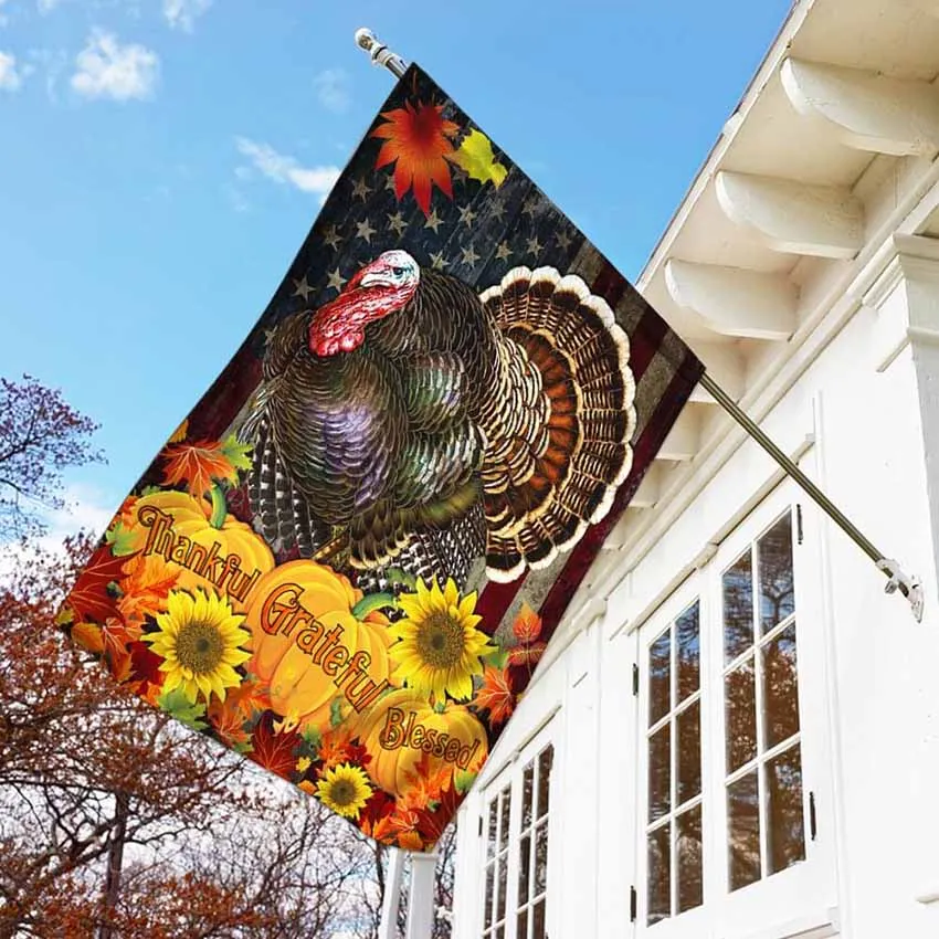 Turkey Thanksgiving America Flag