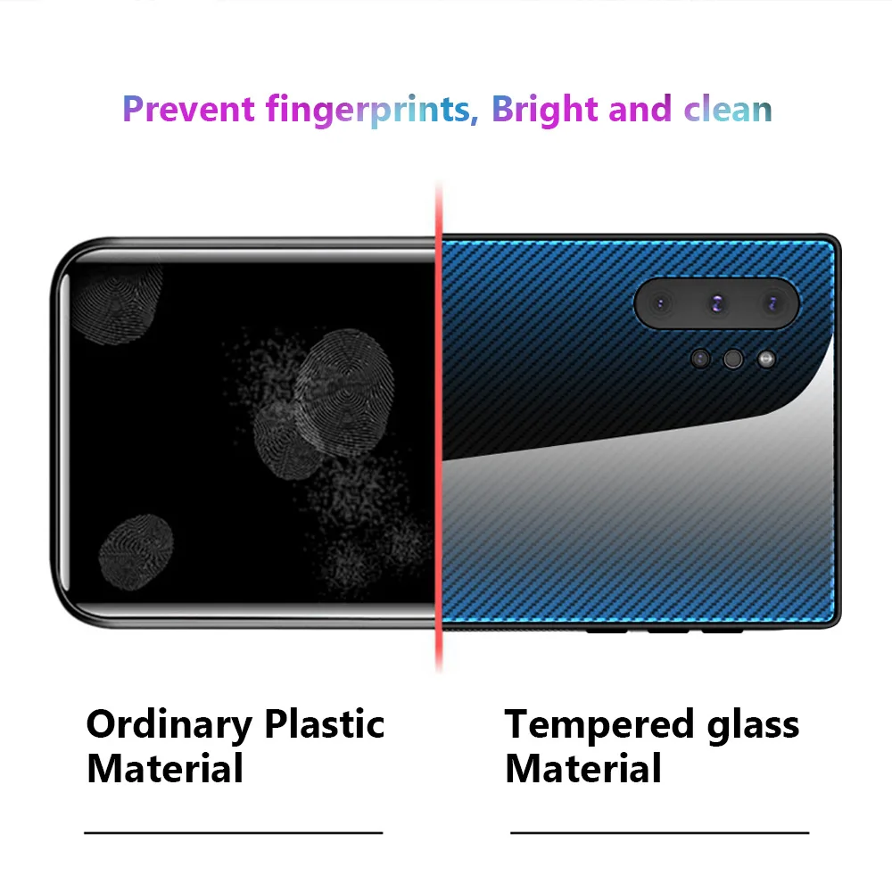 Чехлы из закаленного стекла для samsung Note 10 Note 10 Pro Note 8 Note 9 S10 S10 Plus A10 A30S A50S A80 A90 задний градиентный цветной бампер