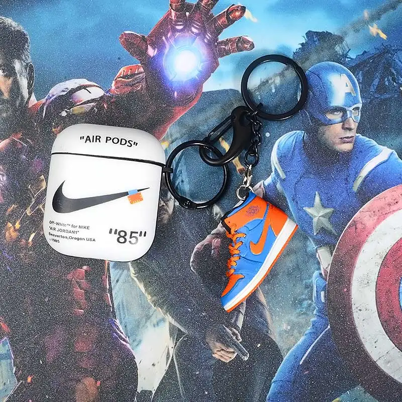 a shoe w case Прямая поставка Chicago pod 2 Чехол ПВХ брелок в виде кроссовка для подарка 3D мини-кроссовки Спортивное черное кольцо посылка брелок в виде кроссовка s - Цвет: a shoe w case