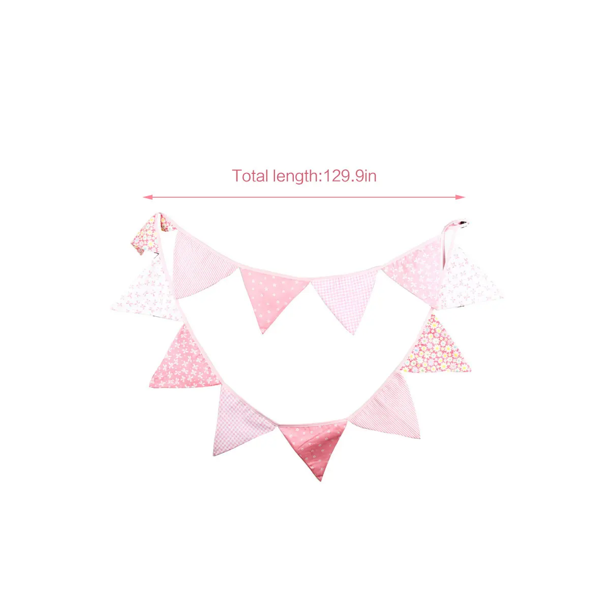 12 Flags Fabric Bunting Handmade Personality Wedding Birthday Party Decoration Photo Prop Customize Garland DIN889