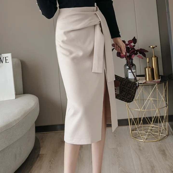 Wrap knotted midi skirt Clearance