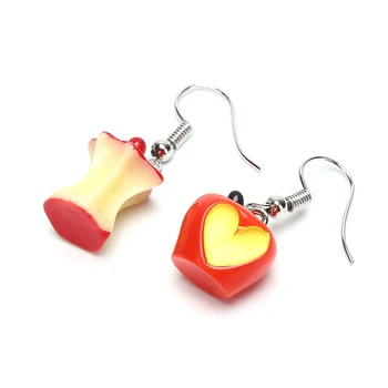 

Japanese Style Creative Fashion Funny Apple Core Drop Earrings For Trendy Unique Dangle Earrings Female Brincos Women Girls