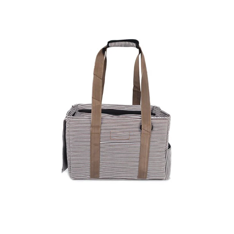 Переносная сумка для собак, парусиновая Повседневная сумка для кошек и собак, для путешествий, сумки на плечо, портативная переноска для животных дышащая сумка - Цвет: Gray stripe