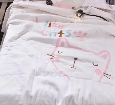 Детская Колыбелька, стеганое одеяло, хлопковые стеганые одеяла, постельное белье, одеяло, Мягкое хлопковое летнее одеяло для малышей, дышащее, с рисунком из мультфильма - Цвет: BXX031F-120X150cm