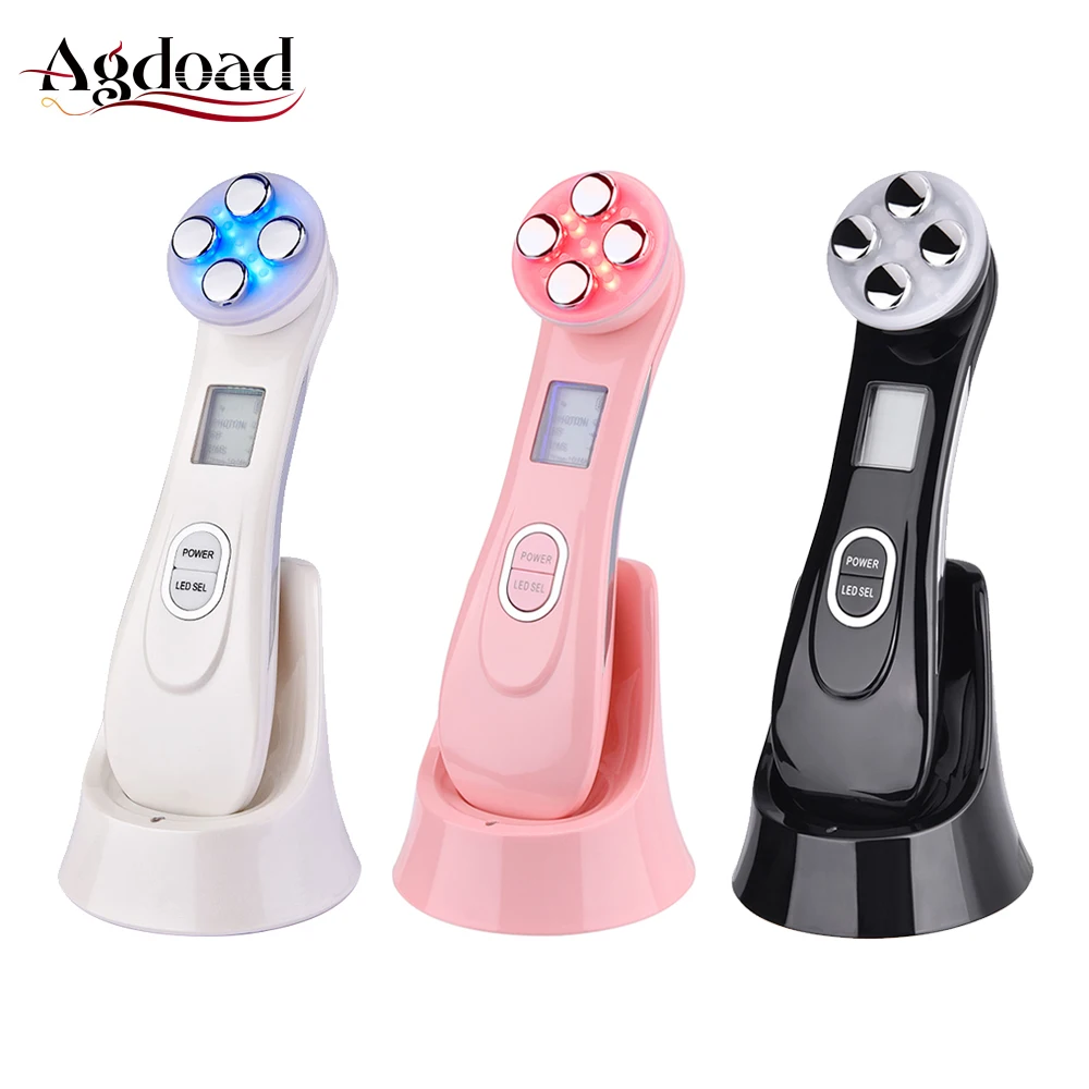  Box Packing 5 in 1 RF EMS LED Photon Electroporation Microcurrent Beauty Device Face Lifting Anti-a
