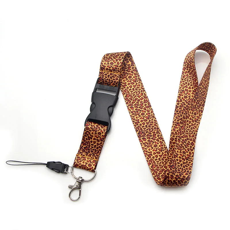 CA304 20 шт/партия леопардовые Мультяшные стильные шнурки для брелка ID карты пропуска мобильного телефона USB бейдж держатель висячие веревки