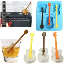 Год гитара Форма льда плесень Новинка Силиконовый Лоток Для Льда креативная форма Рождественский Декор DIY инструмент для приготовления мороженого