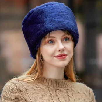

HT2851 Men Women Winter Hat Thick Warm Fur Hat Russian Earflap Cap Windproof Bomber Hat Skullies Beanies Russian Ushanka Hat