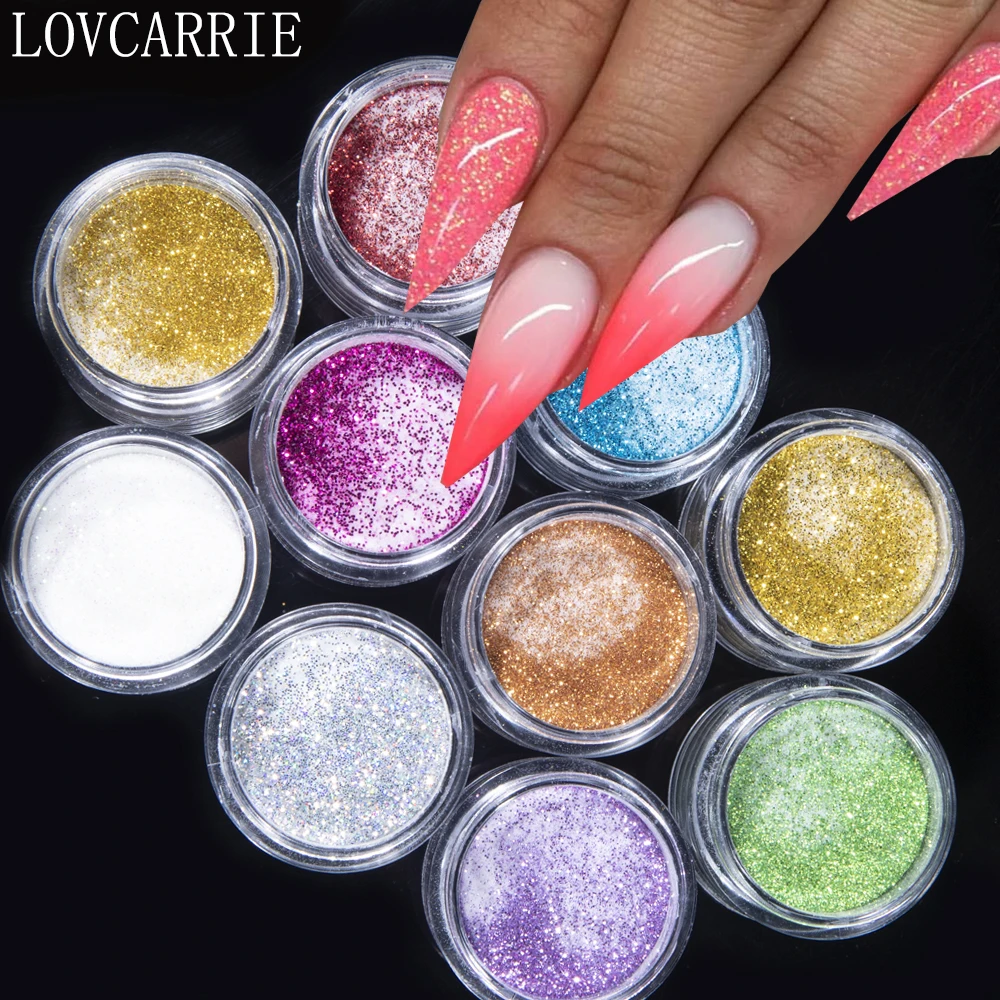 LOVCARRIE Glitter Acrylic Powder Professional 3 IN 1 Builder Crystal