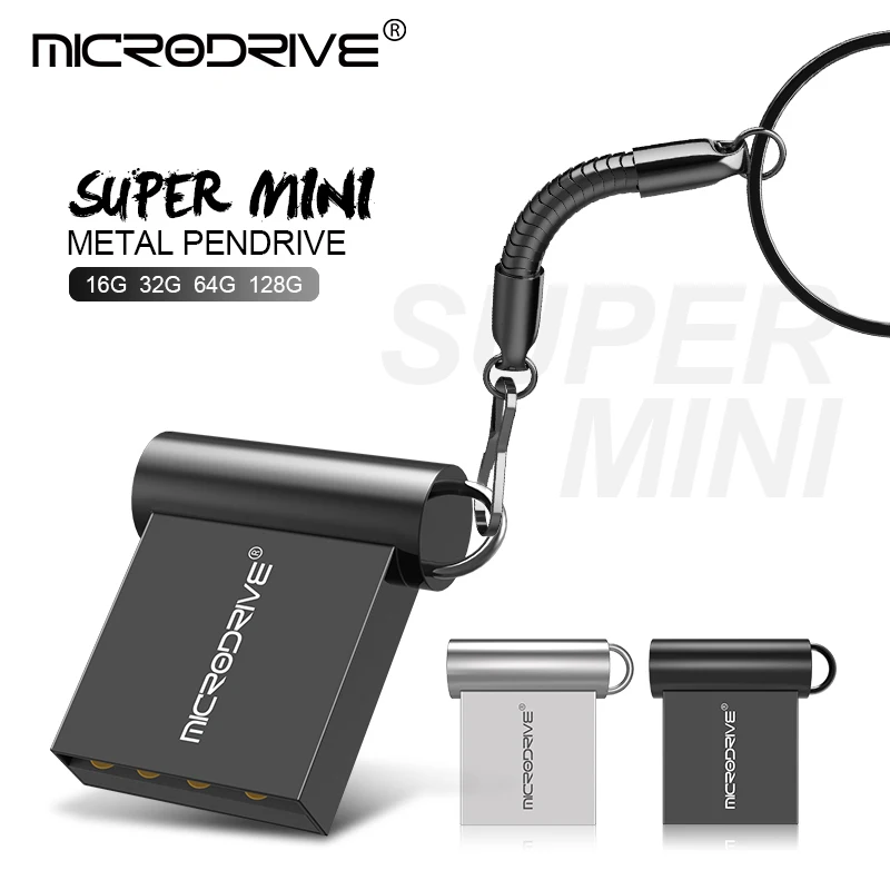 Unidad flash Mini USB 2,0, pendrive de 64GB, 32GB, 16GB, 4GB, con llavero, 128GB, disco U, regalos creativos