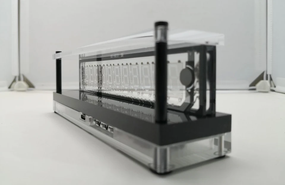 Screen Display Desktop VFD Clock Digital LED Clock Creative Home Ambient Light VFD Screen Measure Temperature Humidity
