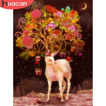 

HUACAN 5D Diamond Painting Christmas Deer New Arrivals Diamond Embroidery Animal Mosaic Handmade Gift Decor For Home