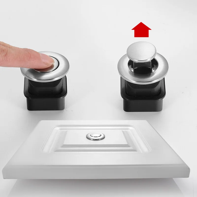

1pc Silver Hidden Door Handles Spring Drawer Pulls Knob Invisibility Kitchen Cabinet Handles and Knobs Embedded Furniture Handle