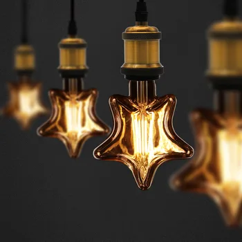 

TIANFAN Special Design Decorative Bulb Light Filament Bulb 4 Watts 220/240V Star Shape Led Bulbs Gold Vintage Light Bulb