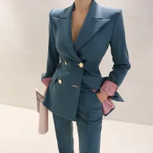 *#Best Price Women's suit sets slim pants set high quality Office blazer Fashion double-breasted jacket suit female Casual pants Two-piece *#Best Price Women's suit sets slim pants set high quality Office blazer Fashion double-breasted jacket suit female Casual pants Two-piece