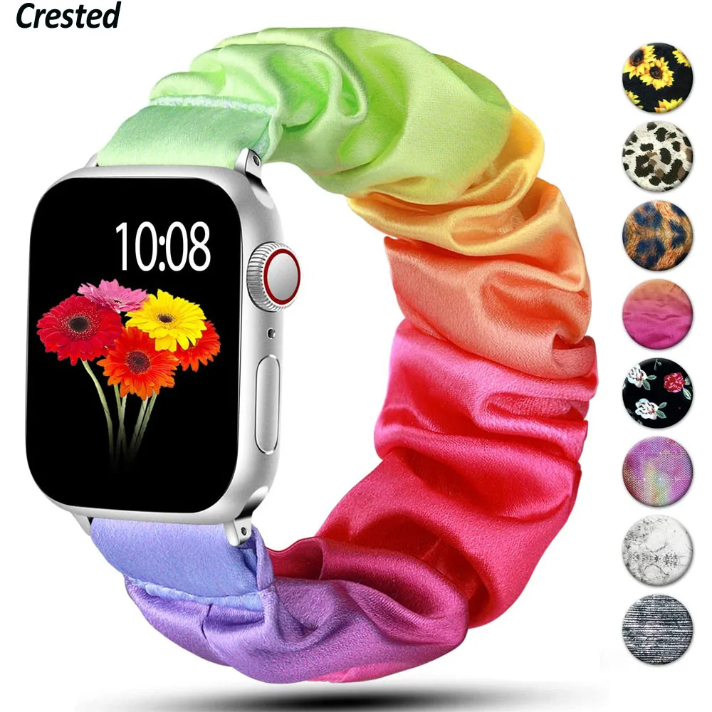 Ремешок резиновый для Apple watch band 40 мм 44 42 38 эластичный нейлоновый соло-браслет iWatch