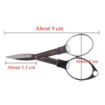 

Hot sale Convenient Folding Stainless Steel 8 Words Glasses Small Scissors Keychain Camping Fishing Scissor Mini Cutter