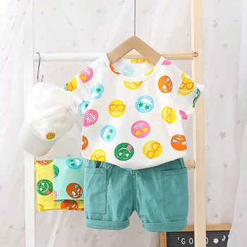 

Newborn Baby Set Infant Boys Clothing Summer Toddler Boy Clothes Printed T-Shirt+Shorts Outfit Suit Kid Casual Children Clothing