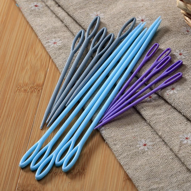100pc 5.5/7/9/15cm Plastic Sewing Needles Thread Wool Large Eye Embroidery  Tapestry Craft DIY Kids Learning Needles Sewing Tools - AliExpress