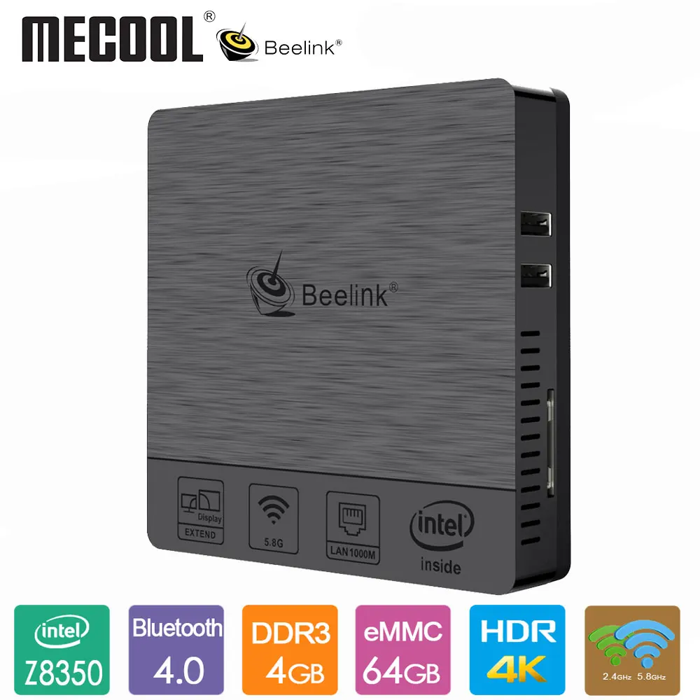 Beelink BT3 Pro мини ПК компьютер Atom X5 Z8350 4 Гб RAM 64 Гб ROM 2,4G/5,8G WiFi Bluetooth 4,0 1000 Мбит/с USB3.0 приставка|ТВ-приставки и медиаплееры| | АлиЭкспресс