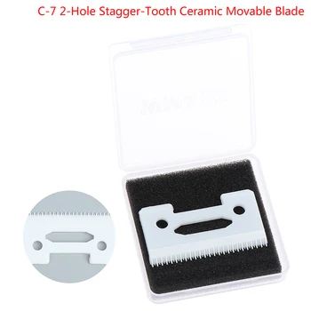 

1pcs Magic 2-Hole Stagger-Tooth Ceramic Movable Blade Cordless Clipper Replaceable Blade For Wahl Shear Clipper With Box