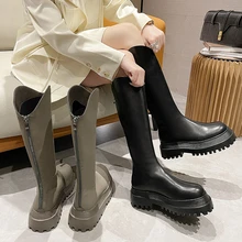 2021 novo outono e inverno botas femininas de sola grossa inverno gótico sapatos longos botas altas confortáveis e leves botas casuais