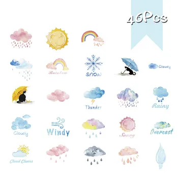 

46Pcs/set Kawaii Scrapbooking Planner Memo Planner Bullet Journal Stickers Diary Cute School Office Supplies Stationery Sticker