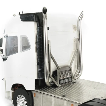Najtaniej Komin Rury Wydechowej Ze Stali Nierdzewnej Ze Stojakiem Na Przewód światła Do 1/14 Tamiya Volvo RC Ciągnik Siodłowy Akcesoria