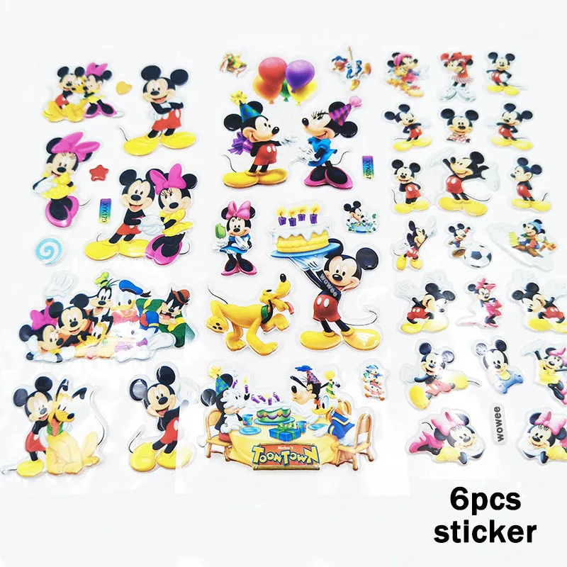 6Sticker Gift 10 шт./пакет Минни вечерние поставки питьевые Соломки с мультипликационным принтом на день рождения украшения Baby Shower тема праздничные сувениры детские штаны для мальчиков и девочек - Цвет: 6Sticker Gift