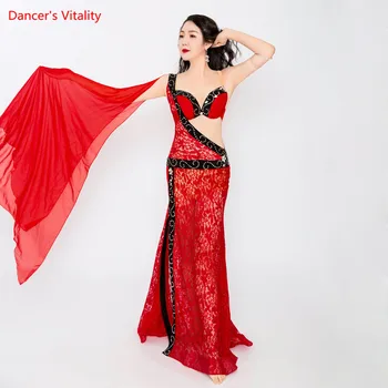

Belly Dance Female Child Adult Temperament Bra Practice Clothes S et Profession Custom Elegant Top Performance Skirt Suit