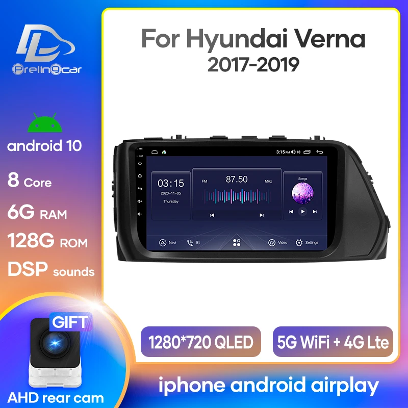 4G Lte Android 10.0 Car multimedia navigation system GPS DVD player For Hyundai Verna 2010-2017 years IPS screen Radio stereo | Автомобили