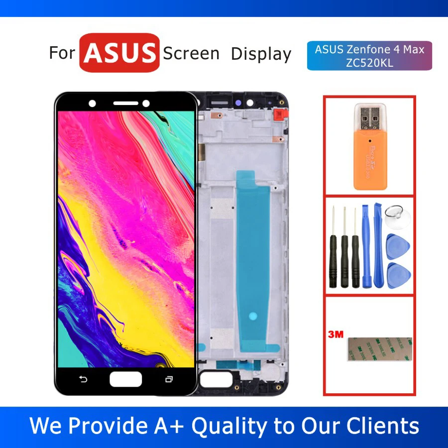 

100% Tested 5.2" LCD Display for ASUS Zenfone 4 Max ZC520KL Display with Touch Screen Digitizer Assembly Frame Replacement Parts
