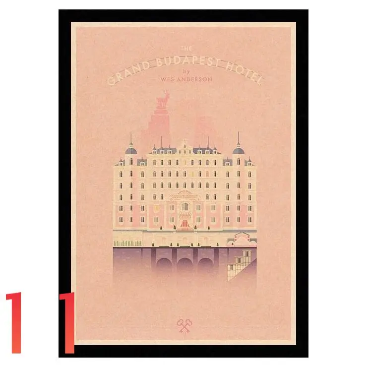 Идеальный JL Grand Budapest отель винтажные Плакаты для домашнего декора крафт-бумага высокого качества плакат стикер стены BDLS01 - Цвет: Цвет: желтый
