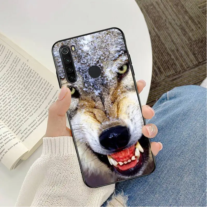 Yinuoda angry wolf face Phone Case for Xiaomi Redmi 4X 7 7A 8 8A 9 9A Note 7 8 8T 9 10 Pro