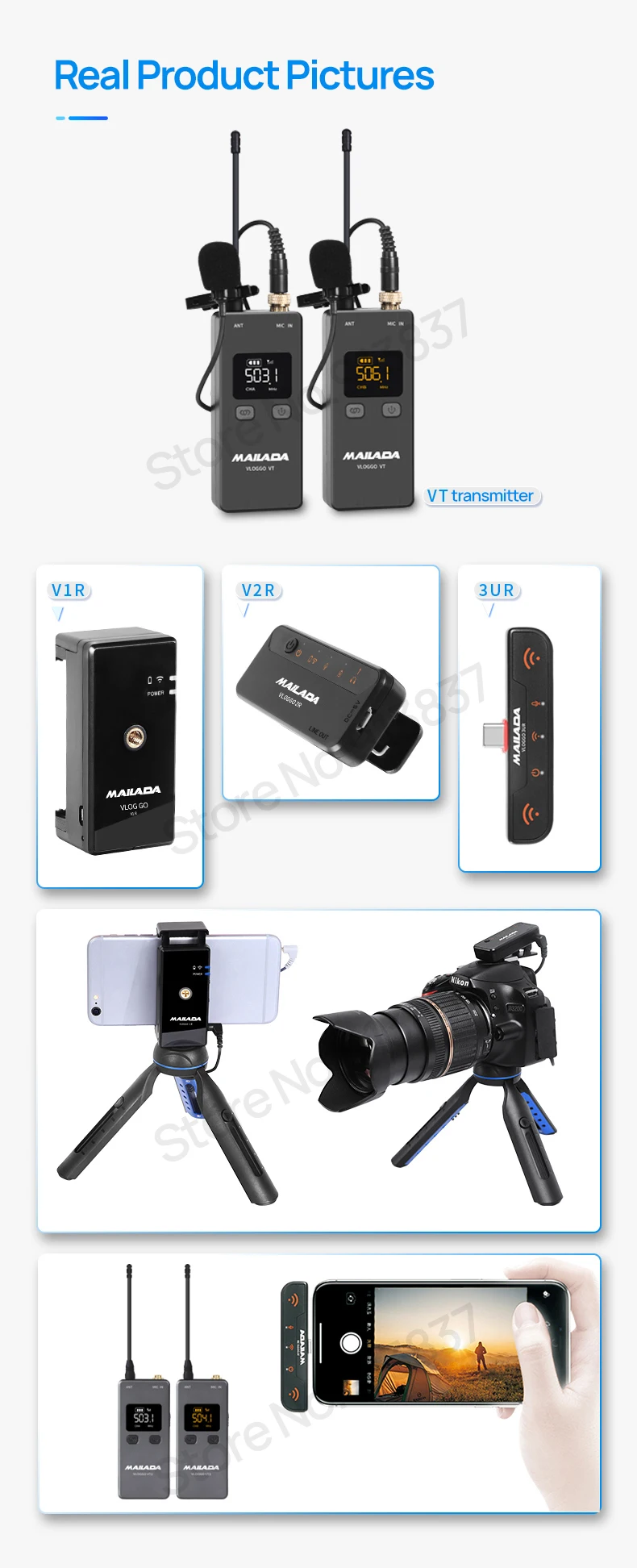 Mailada VLOGGO3 UHF Беспроводной Микрофон Студийный мини-микрофон для телефона Android huawei Xiaomi samsung DJI Osmo mobile 3 PK Rode GO