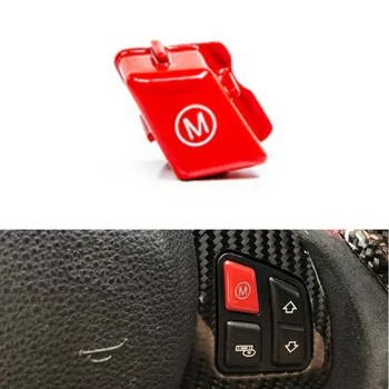 

ABS Switch Button Cover Anti scratch Car Steering Wheel M mode Red Plastic Trim For BMW 3 Series M3 M1