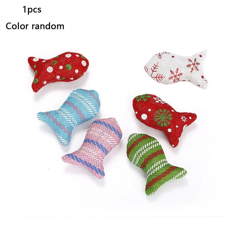 

Pet Cat Christmas Fish Bite Resistant Scratch Canvas Material Cat Puppy Toy