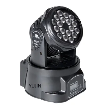 

6pcs/lot 18 X 3W LED RGB Mini Moving Head Light Wash Effect Stage DMX-512 For DJ Wedding Party Bar