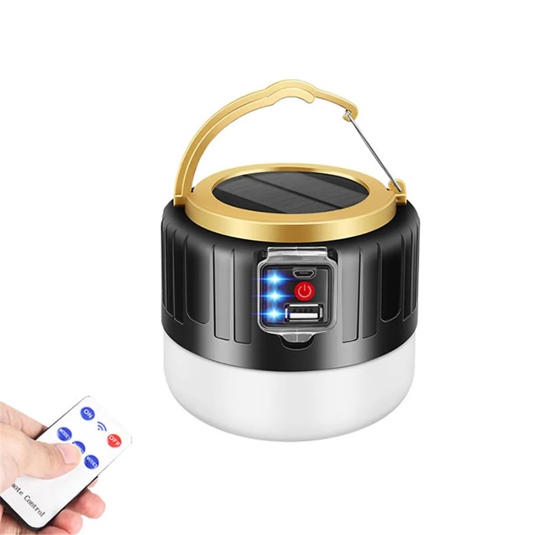 

Светодиодные фонари для кемпинга на солнечной энергии, USB-зарядка с дистанционным управлением для отключения электроэнергии, походов и кемпинга