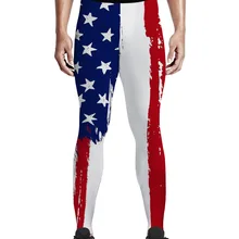 Мужские брюки с американским флагом, ручная роспись, граффити, без просвечивания, скрытый карман, высокая талия, высокая талия, полная длина, Fauxlea