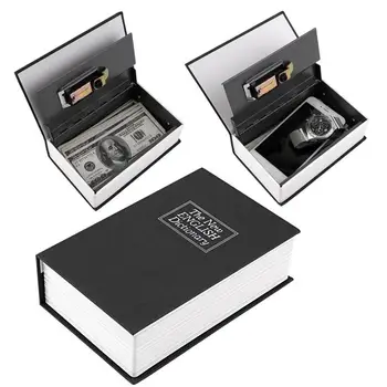 

Safe Box Security Secret Book with Lock Security Key Lock Dictionary Valuables Cash Money Safety Design Black Secretive Code