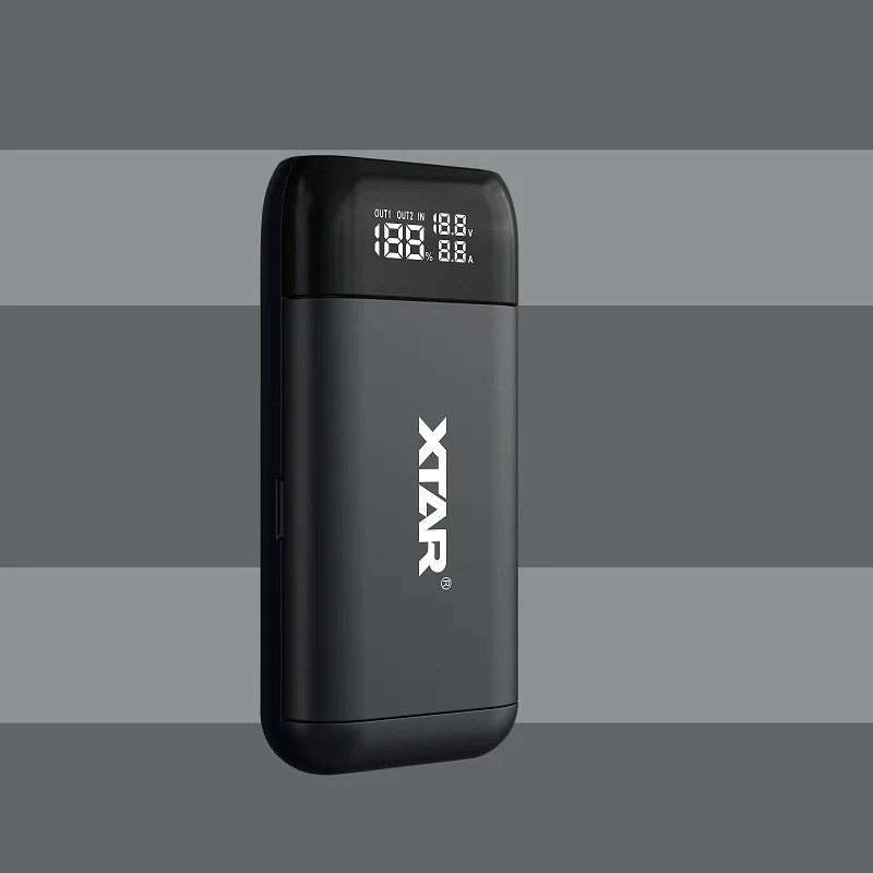 XTAR power Bank зарядное устройство PB2S USB зарядное устройство type-C QC3.0 Быстрая зарядка новейший 18650 power BANK 20700 21700 зарядное устройство - Цвет: PB2S-BLACK