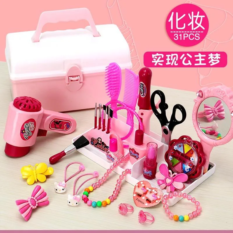 CHILDREN'S Play Cosmetics Toy Set Age of 3-5 Little Girl 4-6-Year-Old Young STUDENT'S Suitcase Dressing Table