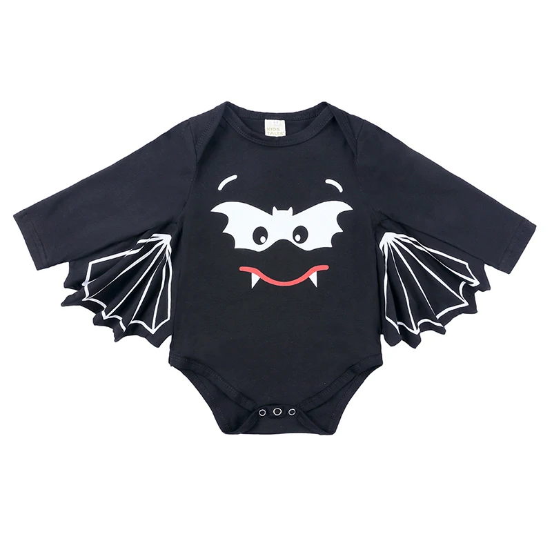 Newborn Baby Boy Girl Kids Cartoon Bat Print Rompers Halloween Long Sleeve Jumpsuit Clothes Outfit Costume cosplay BBR2311 | Мать и